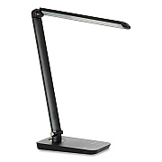 Safco Vamp LED Wireless Charging Lamp, Multi-pivot Neck, 16.75" High, Black (SAF1009BL)