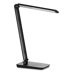 Safco Vamp LED Wireless Charging Lamp, Multi-pivot Neck, 16.75" High, Black (SAF1009BL)