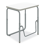 Safco AlphaBetter 2.0 Height-Adjust Student Desk with Pendulum Bar, 27.75 x 19.75 x 22 to 30, Dry Erase (SAF1221DE)
