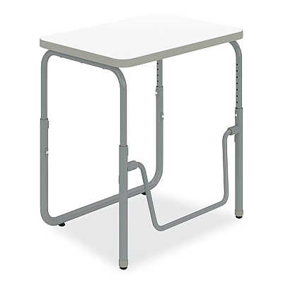 Safco AlphaBetter 2.0 Height-Adjust Student Desk with Pendulum Bar, 27.75 x 19.75 x 22 to 30, Dry Erase (SAF1221DE)