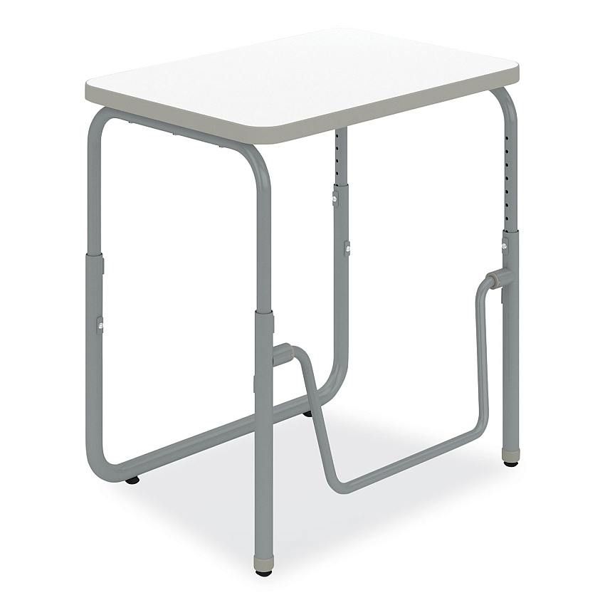 Safco AlphaBetter 2.0 Height-Adjust Student Desk with Pendulum Bar, 27.75 x 19.75 x 22 to 30, Dry Erase (SAF1221DE)