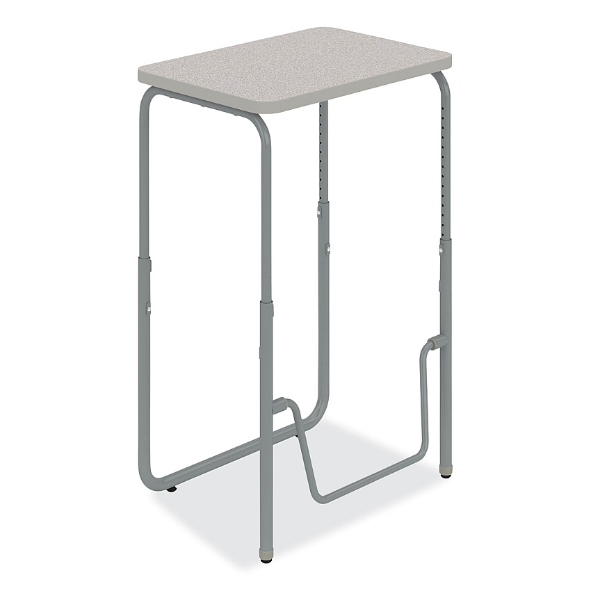 Safco AlphaBetter 2.0 Height-Adjustable Student Desk with Pendulum Bar, 27.75" x 19.75" x 29" to 43", Pebble Gray (SAF1223GR)