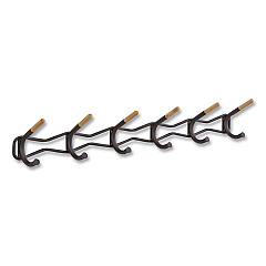 Safco Family Coat Wall Rack, 6 Hook, 42.75w x 5.25d x 7.25h, Black (SAF4257BL)