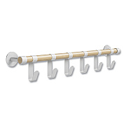 Safco Resi Coat Wall Rack, 6 Hook, 36.25w x 4.25d x 6h, White (SAF4264WH)