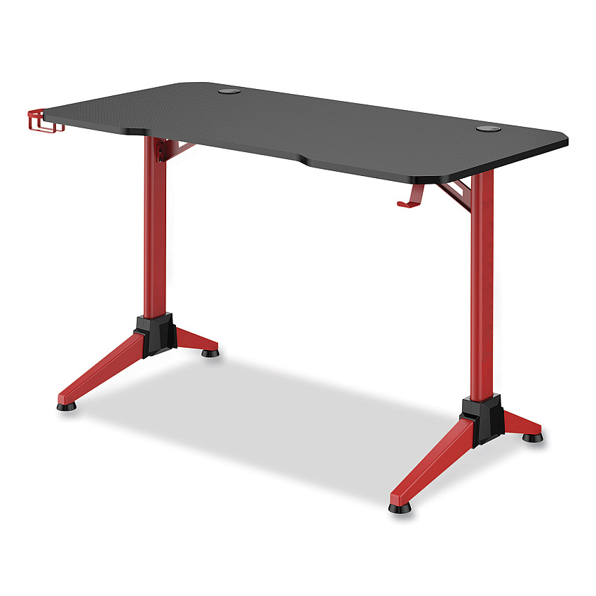 Safco Ultimate Computer Gaming Desk, 47.2" x 23.6" x 29.5", Black/Red (SAF5393RD)