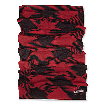 ergodyne Chill-Its 6485 Multi-Band, Polyester, One Size Fits Most, Red Buffalo Plaid (EGO42210)