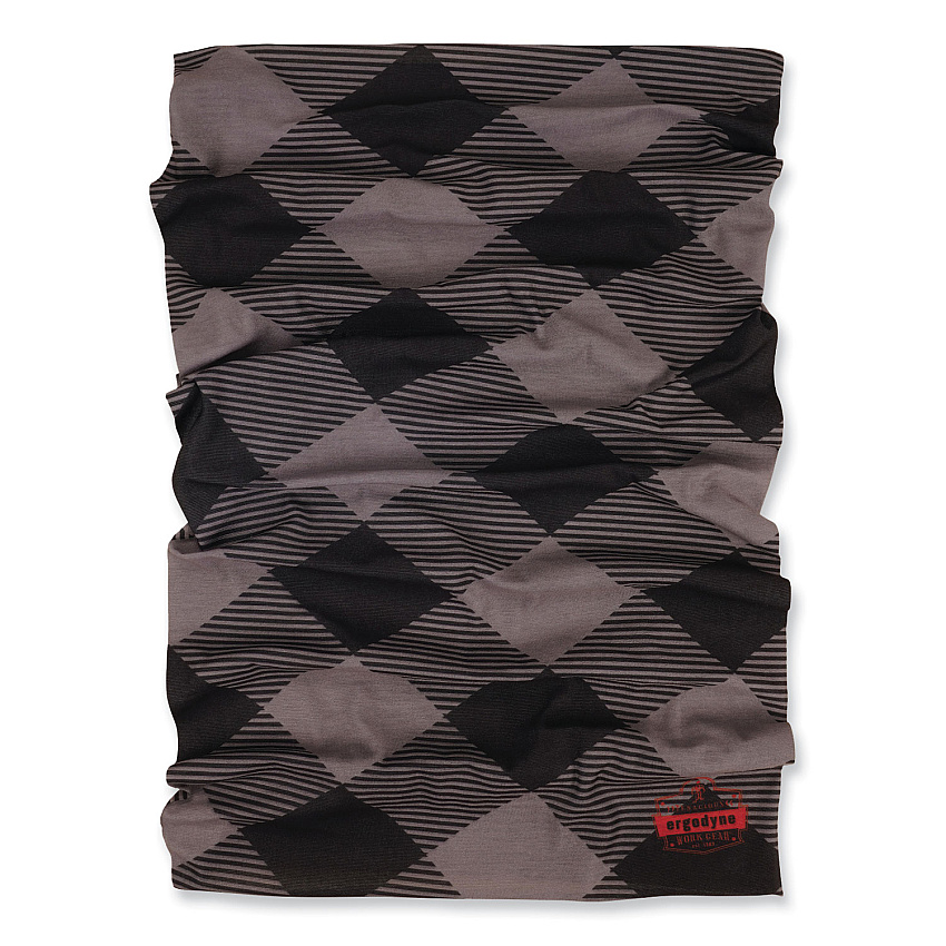 ergodyne Chill-Its 6485 Multi-Band, Polyester, One Size Fits Most, Gray Buffalo Plaid (EGO42211)