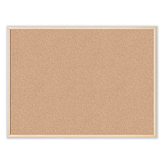 U Brands Cork Bulletin Board, 47 x 35, Tan Surface, Birch Wood Frame (UBR003U0001)