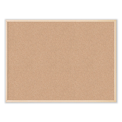 U Brands Cork Bulletin Board, 47 x 35, Tan Surface, Birch Wood Frame (UBR003U0001)