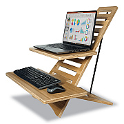 Victor DC175A High Rise Acacia Wood Laptop Standing Desk, 24.7x11.8x24, Brown Woodgrain, Supports 20 lbs
