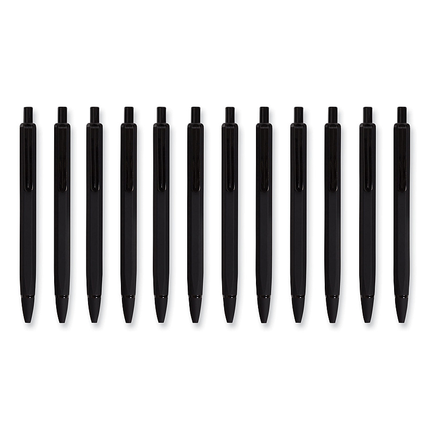 U Brands Cambria Soft Touch Mechanical Pencil, 0.7 mm, HB (#2), Black Lead, Black Barrel, 12/Pack (UBR5008U0124)