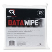 Read Right DataWipe Office Equipment Cleaner, Cloth, 6 x 6, White, 75/Pack (RR1250)