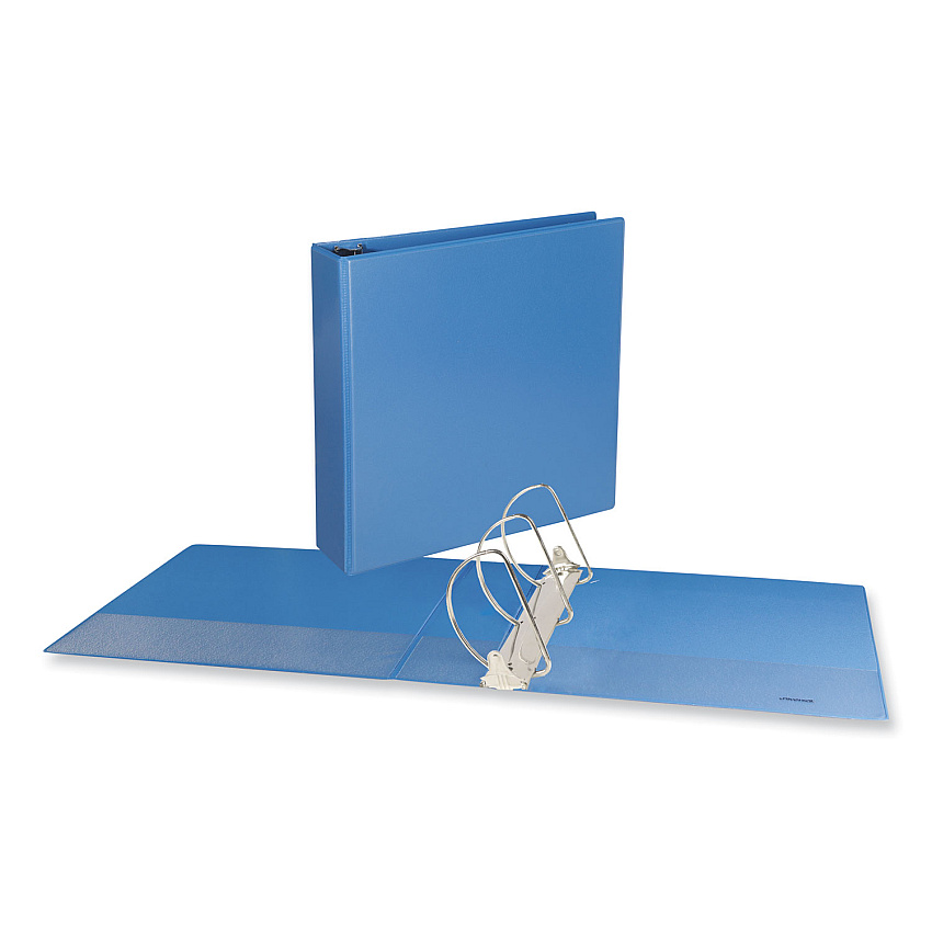 Universal Slant D-Ring View Binder, 3 Rings, 3" Capacity, 11 x 8.5, Light Blue (UNV20753)