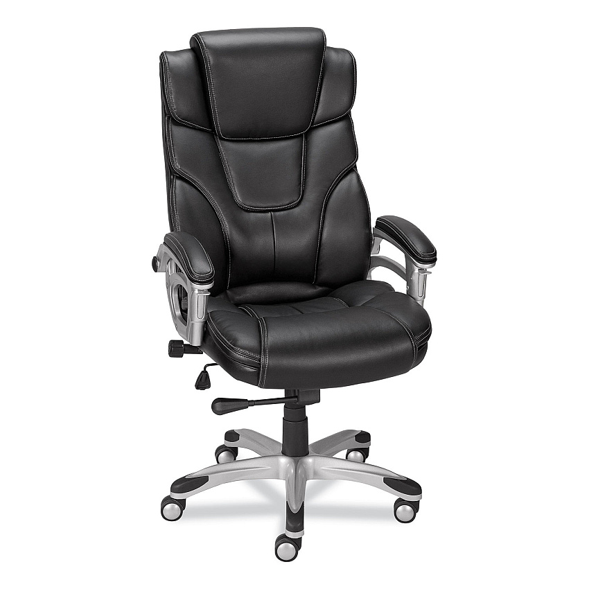 Alera Maurits Highback Chair, Supports Up to 275 lb, Black Seat/Back, Chrome Base (ALEMR41B19)