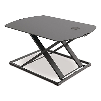 Bostitch Manual Height Adjustable Standing Desk Converter, 22.05" x 31.34" x 1.26" to 15.75", Black (STND3122BK)