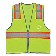 ergodyne GloWear 8246Z-S Single Size Class 2 Two-Tone Mesh Vest, Polyester, 2X-Large, Lime (EGO24566)