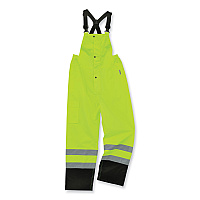 ergodyne GloWear 8918BK Class E Hi-Vis Rain Bibs Black Bottom, Medium, Lime (EGO25013)