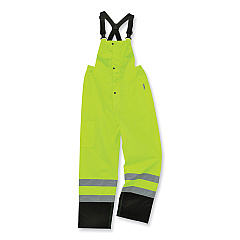 ergodyne GloWear 8918BK Class E Hi-Vis Rain Bibs Black Bottom, Medium, Lime (EGO25013)