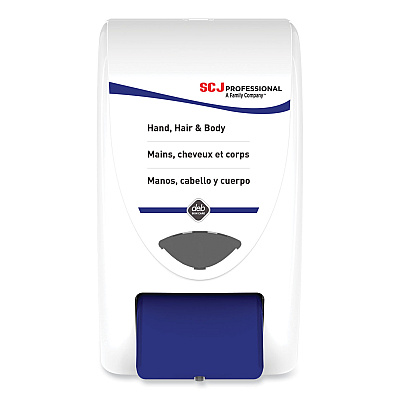 SC Johnson Professional Cleanse Hand, Hair and Body Dispenser, 2 L, 6.4 x 5.7 x 11.5, White/Blue, 8/Carton (SJNSHW2LDP)
