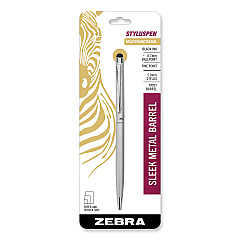 Zebra StylusPen Twist Ballpoint Pen/Stylus, Silver (ZEB33161)