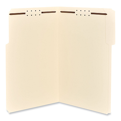 Universal Reinforced Top Tab Fastener Folders, 0.75" Expansion, 2 Fasteners, Legal Size, Manila Exterior, 50/Box (UNV13520)