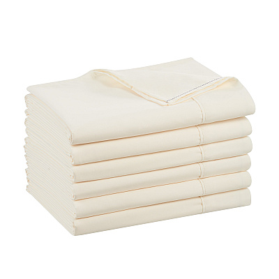 Host & Home Microfiber Flat Sheets - King - Ivory W/ Green Hem, Case Of 24 (MFS-108110-IV)