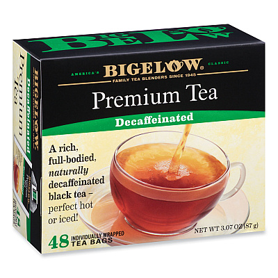 Bigelow Single Flavor Tea, Decaffeinated Black, 48 Bags/Box (BTC00356)
