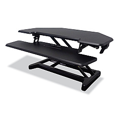 Victor Height Adjustable Corner Standing Desk with Keyboard Tray, 36 x 20 x 0 to 20, Black (VCTDCX650)