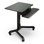 Victor Mobile Height Adjustable Standing Desk with Keyboard Tray, 25.6 x 17.7 x 29 to 44, Black (VCTDC550)