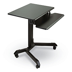 Victor Mobile Height Adjustable Standing Desk with Keyboard Tray, 25.6 x 17.7 x 29 to 44, Black (VCTDC550)