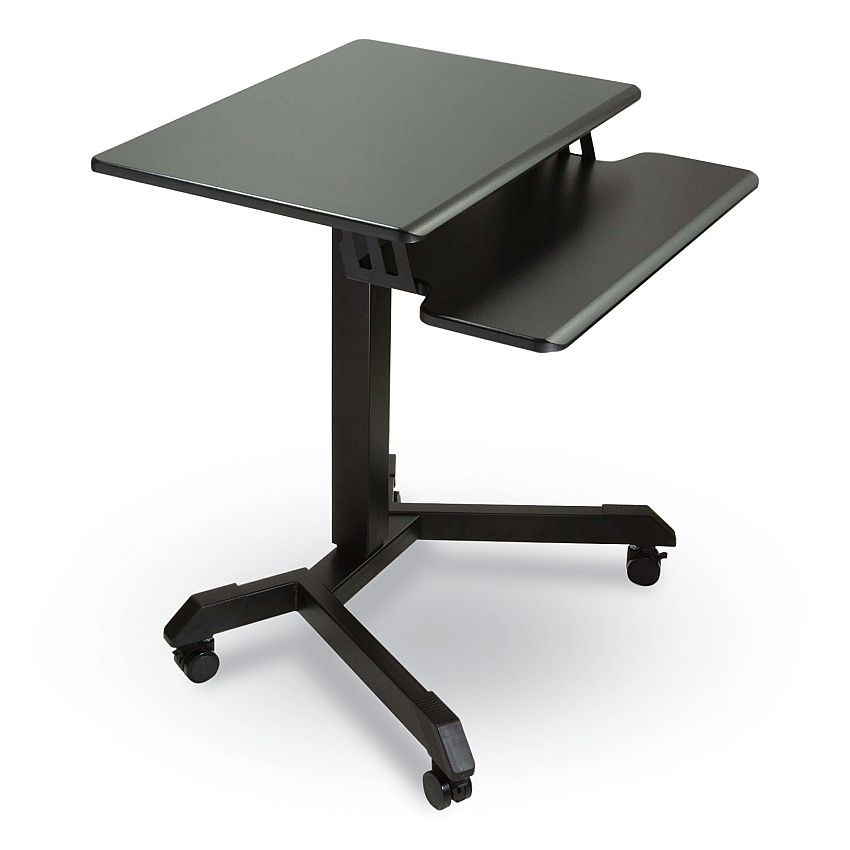 Victor Mobile Height Adjustable Standing Desk with Keyboard Tray, 25.6 x 17.7 x 29 to 44, Black (VCTDC550)