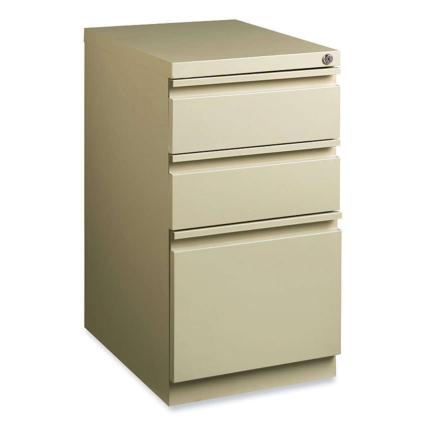Hirsh Industries Full-Width Pull 20 Deep Mobile Pedestal File, 3-Drawer: Box/Box/File, Letter, Putty, 15 x 19.88 x 27.75 (HID18574)
