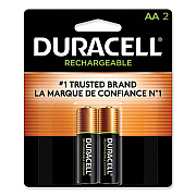 Duracell Rechargeable StayCharged NiMH Batteries, AA, 2/Pack (DURNLAA2BCD)