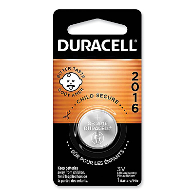 Duracell Lithium Coin Batteries With Bitterant, 2016 (DURDL2016BPK)
