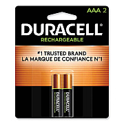 Duracell Rechargeable StayCharged NiMH Batteries, AAA, 2/Pack (DURNLAAA2BCD)