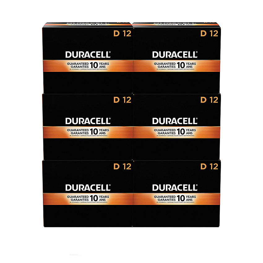 Duracell CopperTop Alkaline D Batteries, 72/Carton (DURMN1300BKD)