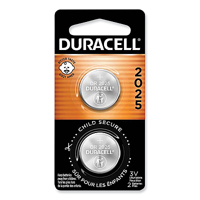 Duracell Lithium Coin Batteries, 2025, 2/Pack (DURDL2025B2PK)
