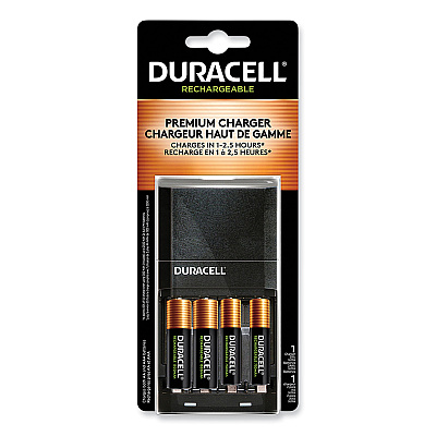 Duracell ION SPEED 4000 Hi-Performance Charger, Includes 2 AA and 2 AAA NiMH Batteries (DURCEF27)