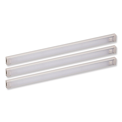 BLACK+DECKER LED Dimmable Under Counter Lighting with Motion Sensor and Magnetic Option Three-Bar Kit, 0.78"w x 12"d x 0.39"h, Gray (LEDUC123DK)