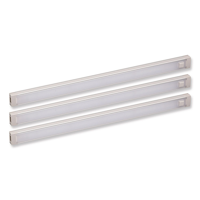 BLACK+DECKER LED Dimmable Under Counter Lighting with Motion Sensor and Magnetic Option Three-Bar Kit, 0.78"w x 12"d x 0.39"h, Gray (LEDUC123DK)