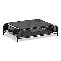 Safco Powered Onyx Monitor Stand, 18.25" x 11.75" x 4.5", Black (SAF3230BL)