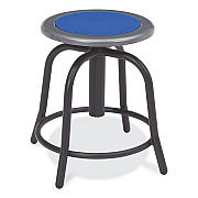NPS 6800 Series Height Adjustable Metal Seat Stool, Supports Up to 300 lb, 18" to 24" Seat Height, Persian Blue Seat/Black Base (NPS682510)