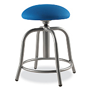 NPS 6800 Series Height Adjustable Fabric Padded Seat Stool, Supports 300 lb, 18" to 25" Seat Height, Cobalt Blue Seat/Gray Base (NPS6825S02)