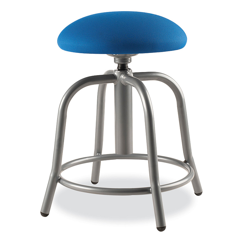 NPS 6800 Series Height Adjustable Fabric Padded Seat Stool, Supports 300 lb, 18" to 25" Seat Height, Cobalt Blue Seat/Gray Base (NPS6825S02)