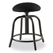 NPS 6800 Series Height Adjustable Fabric Seat Swivel Stool, Supports Up to 300 lb, 18" to 25" Seat Height, Black Seat/Base (NPS6810S10)