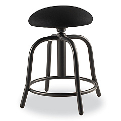 NPS 6800 Series Height Adjustable Fabric Seat Swivel Stool, Supports Up to 300 lb, 18" to 25" Seat Height, Black Seat/Base (NPS6810S10)