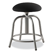 NPS 6800 Series Height Adjustable Fabric Seat Swivel Stool, Supports Up to 300 lb, 18" to 25" Seat Height, Black Seat/Gray Base (NPS6810S02)