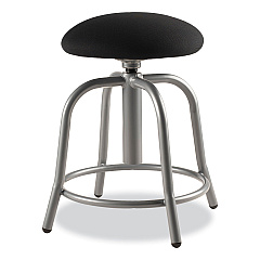 NPS 6800 Series Height Adjustable Fabric Seat Swivel Stool, Supports Up to 300 lb, 18" to 25" Seat Height, Black Seat/Gray Base (NPS6810S02)