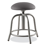 NPS 6800 Series Height Adjustable Fabric Padded Swivel Stool, Supports 300 lb, 18" to 25" Seat Height, Charcoal Seat/Gray Base (NPS6820S02)