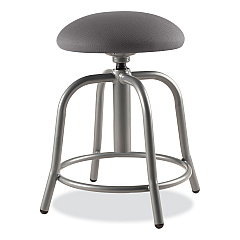 NPS 6800 Series Height Adjustable Fabric Padded Swivel Stool, Supports 300 lb, 18" to 25" Seat Height, Charcoal Seat/Gray Base (NPS6820S02)